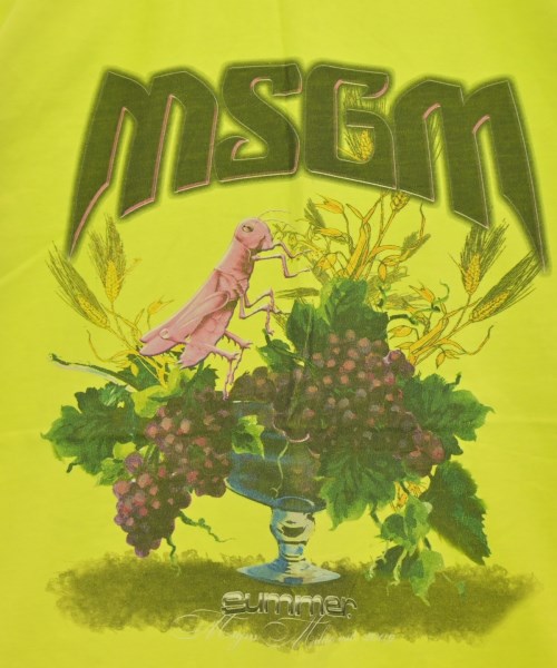 MSGM（エムエスジーエム）Tシャツ・カットソー 黄 サイズ:M メンズ/2200615030180