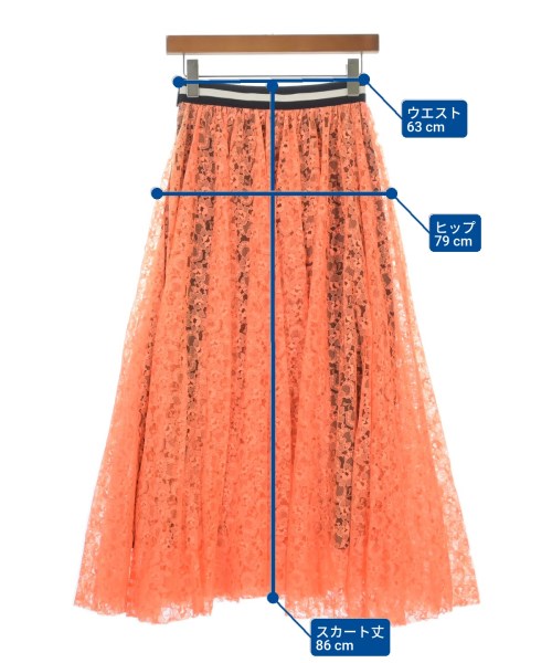 MSGM（エムエスジーエム）ロング・マキシ丈スカート オレンジ サイズ:38(S位) レディース/2200610500091