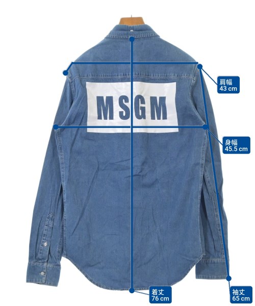 MSGM（エムエスジーエム）カジュアルシャツ 青 サイズ:39(S位) レディース/2200612360037