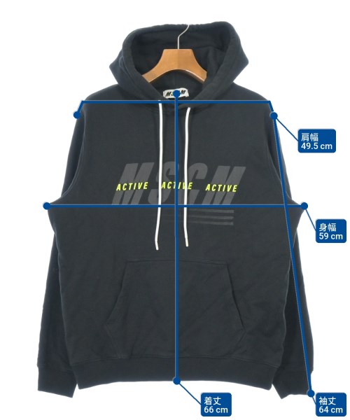 MSGM（エムエスジーエム）パーカー 黒 サイズ:XS メンズ/2200693909149