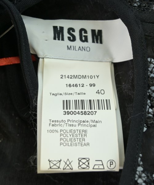 MSGM（エムエスジーエム）ブラウス 黒 サイズ:40(M位) レディース/2200714813042