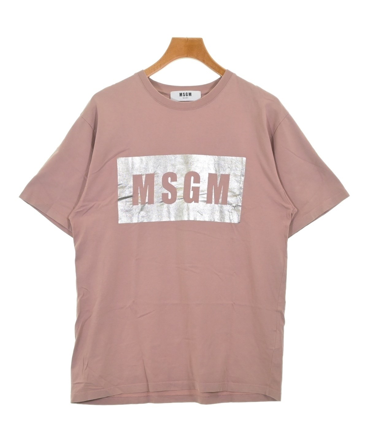MSGM - MSGM エムエスジーエム 新品 ボックス ロゴ Tシャツ ピンク MSGM（エムエスジーエム）Tシャツ・カットソー ピンク サイズ:XS