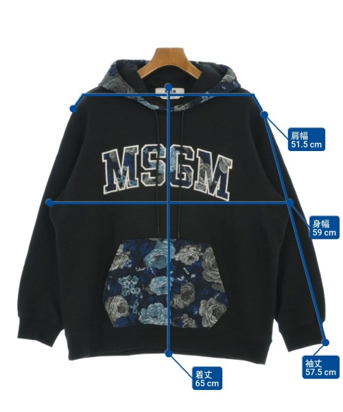 MSGM（エムエスジーエム）パーカー 黒 サイズ:XS メンズ/2200661138045