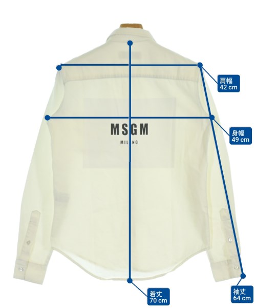 MSGM（エムエスジーエム）カジュアルシャツ 白 サイズ:40(L位) メンズ/2200685988077