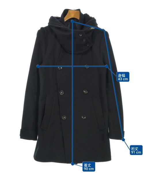 wooyoungmi（ウーヨンミ）ピーコート 黒 サイズ:48(L位) メンズ/2200618905065