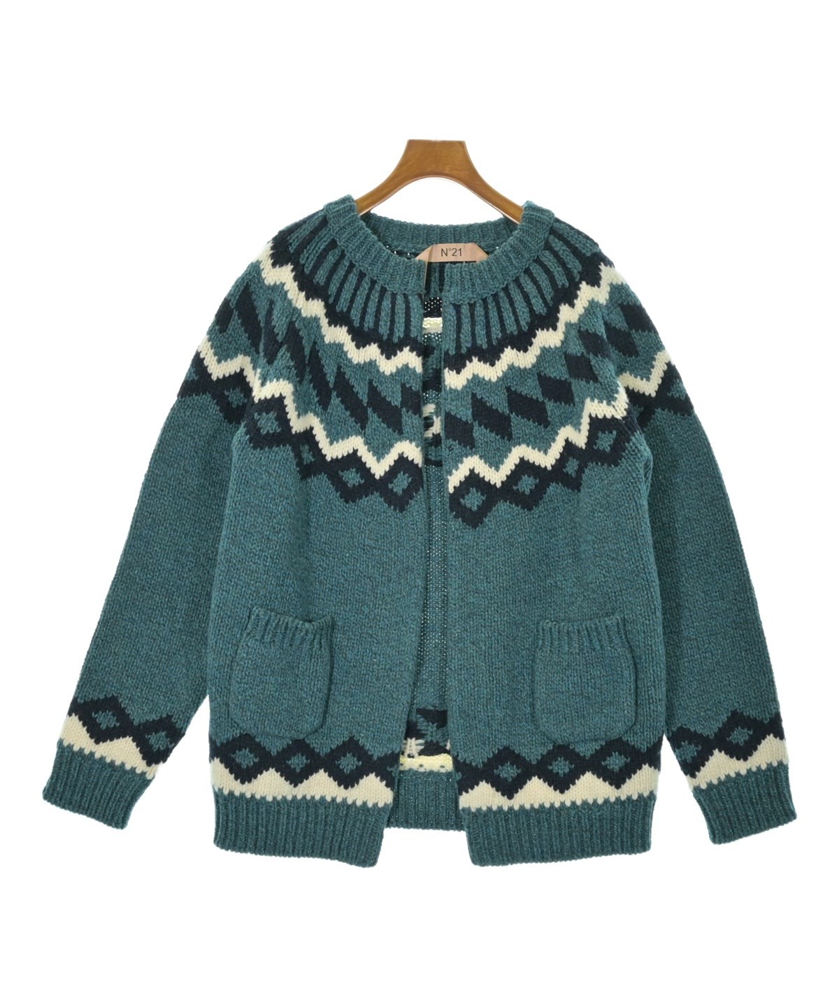 Nﾟ 21（ヌメロヴェントゥーノ）カーディガン 緑 サイズ:S レディース