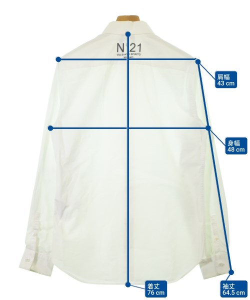 Nﾟ 21（ヌメロヴェントゥーノ）カジュアルシャツ 白 サイズ:S メンズ/2200631943082