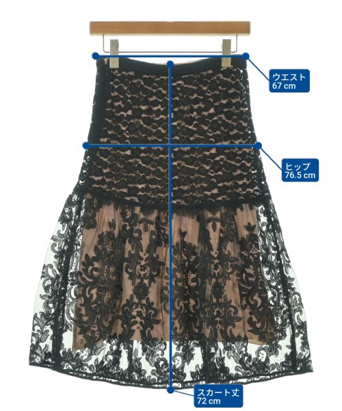 Nﾟ 21（ヌメロヴェントゥーノ）ひざ丈スカート 黒 サイズ:-(M位) レディース/2200669814057