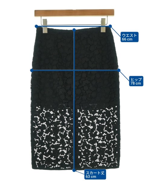 Nﾟ 21（ヌメロヴェントゥーノ）ひざ丈スカート 黒 サイズ:36(S位) レディース/2200676163025
