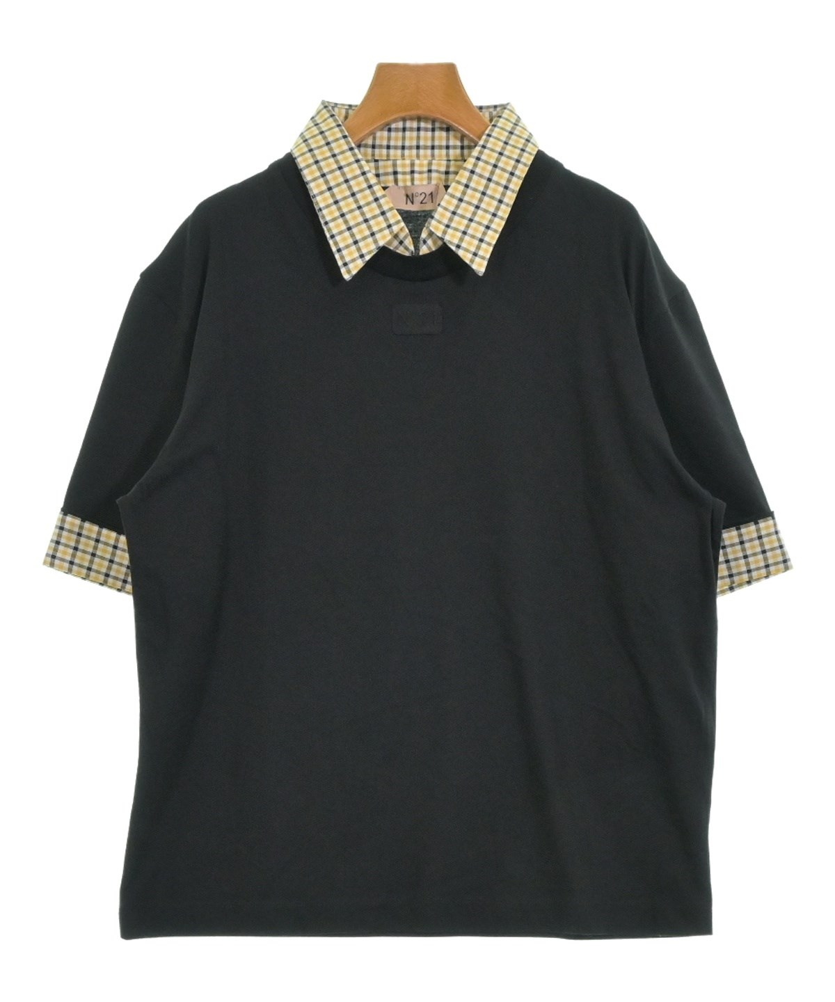ヌメロ ヴェントゥーノ P22IN2M F0114203 ﾌﾞﾗｯｸ ﾚｻﾞｰ ﾊﾟｯﾁ Tｼｬﾂ 38 N゜21 ヌメロ ヴェントゥーノ P22IN2M F0114203 ブラック レザー