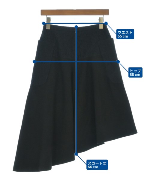 Nﾟ 21（ヌメロヴェントゥーノ）ひざ丈スカート 黒 サイズ:36(XS位) レディース/2200646045061