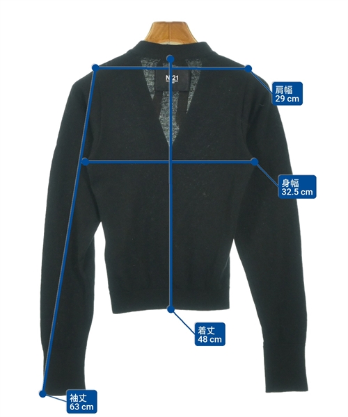 Nﾟ 21（ヌメロヴェントゥーノ）カーディガン 黒 サイズ:36(XS位) レディース/2200664512057