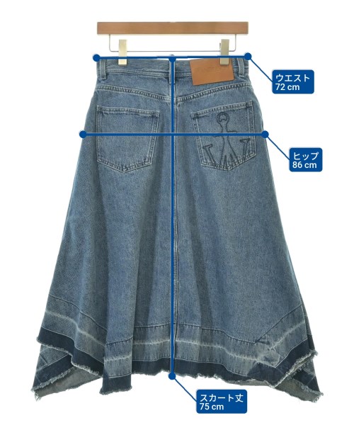 JW Anderson（ジェイダブリューアンダーソン）ひざ丈スカート 青 サイズ:36(XS位) レディース/2200622676012