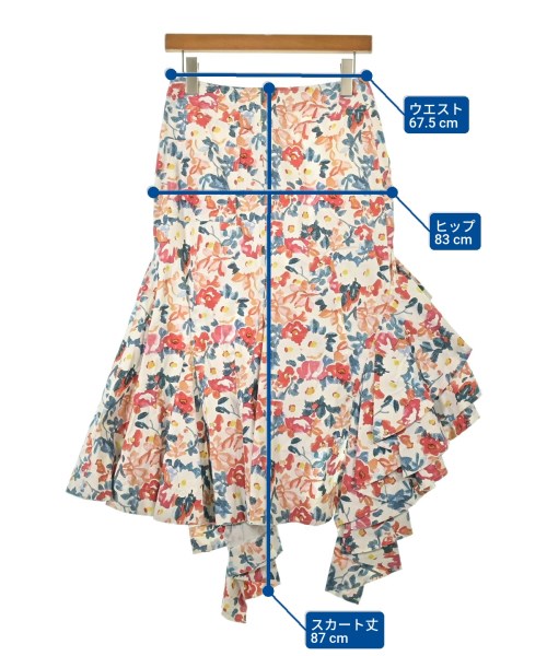 JW Anderson（ジェイダブリューアンダーソン）ひざ丈スカート 白 サイズ:36(XS位) レディース/2200649111176