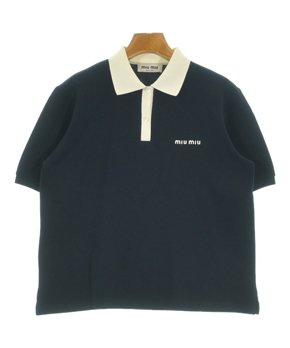 MiuMiu ユニセックス長袖ポロシャツ Sサイズ Miu Miu（ミュウミュウ）ポロシャツ 黒 サイズ:S レディース