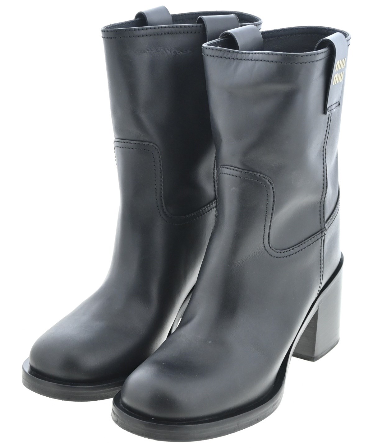 中古　美品　ミュウミュウ　ブーツ　黒　箱あり 37 23.5 Miu Miu（ミュウミュウ）ブーツ 黒 サイズ:EU37(23.5cm位) レディース