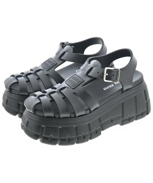 Miu Miu(ミュウミュウ)サンダル 黒 サイズ:EU38(24.5cm位)/2200644172042