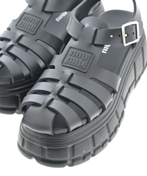 Miu Miu（ミュウミュウ）サンダル 黒 サイズ:EU38(24.5cm位) レディース/2200644172042