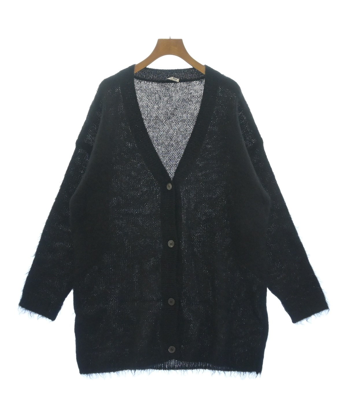 miumiu カーディガン 38 黒 Miu Miu（ミュウミュウ）カーディガン 黒 サイズ:38(S位) レディース