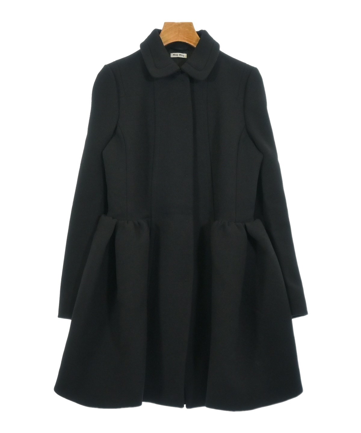 Miu Miu（ミュウミュウ）ステンカラーコート 黒 サイズ:40(M位