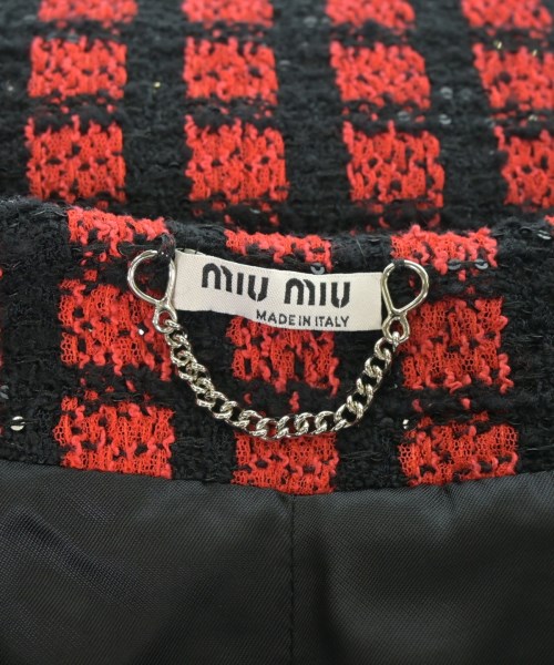 Miu Miu（ミュウミュウ）ノーカラージャケット 赤 サイズ:38(S位) レディース/2200622230139