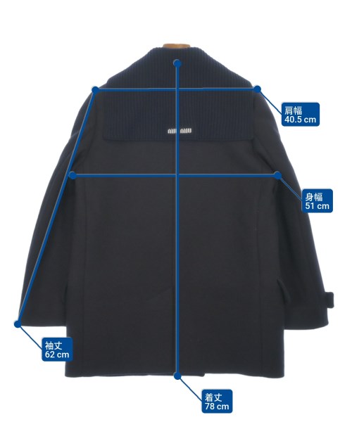 Miu Miu（ミュウミュウ）ピーコート 紺 サイズ:38(S位) レディース/2200628047038