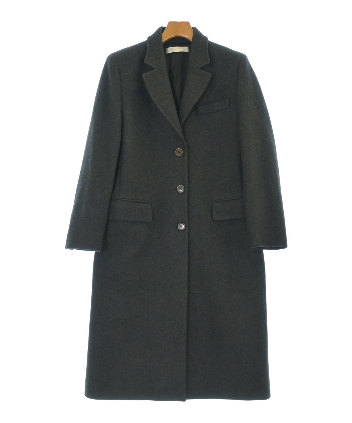 Miu Miu（ミュウミュウ）チェスターコート グレー サイズ:38(S位