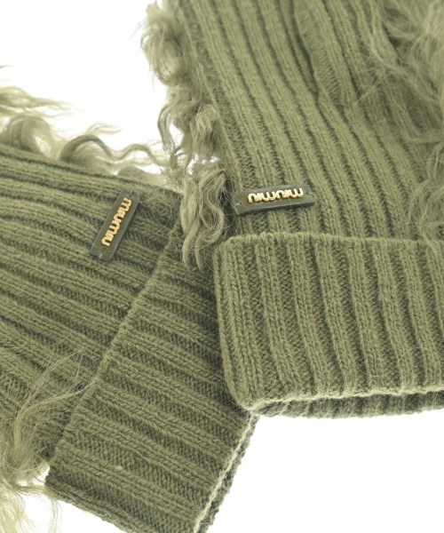 Miu Miu（ミュウミュウ）手袋 カーキ サイズ:- レディース/2200632303151