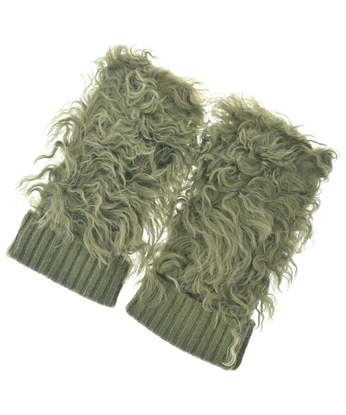 Miu Miu（ミュウミュウ）手袋 カーキ サイズ:- レディース