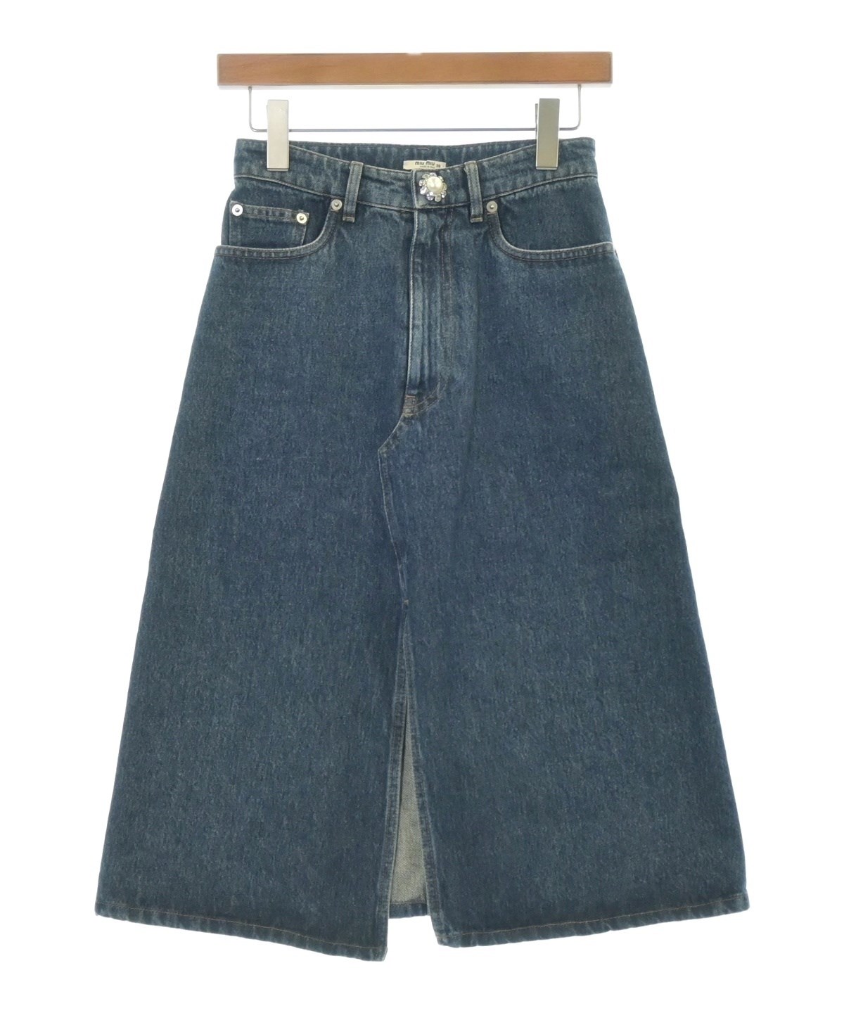 Miu Miu（ミュウミュウ）ひざ丈スカート 青 サイズ:36(XS位