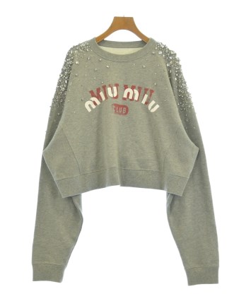miumiu 半袖　グレー　スウェット miumiu 半袖 グレー スウェット Miu Miu ロゴ スウェットシャツ