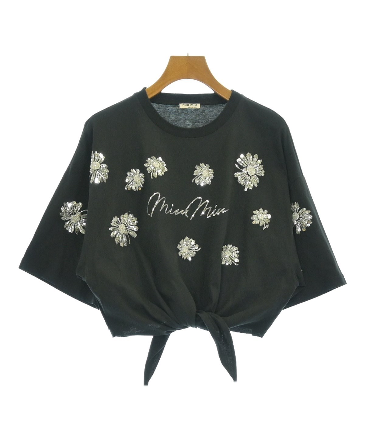 Miu Miu（ミュウミュウ）Tシャツ・カットソー 黒 サイズ:S レディース