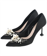 Miu Miu（ミュウミュウ）パンプス 黒 サイズ:EU37 1/2(24cm位) レディース/2200608554051
