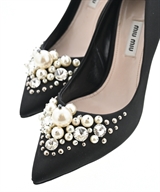 Miu Miu（ミュウミュウ）パンプス 黒 サイズ:EU37 1/2(24cm位) レディース/2200608554051