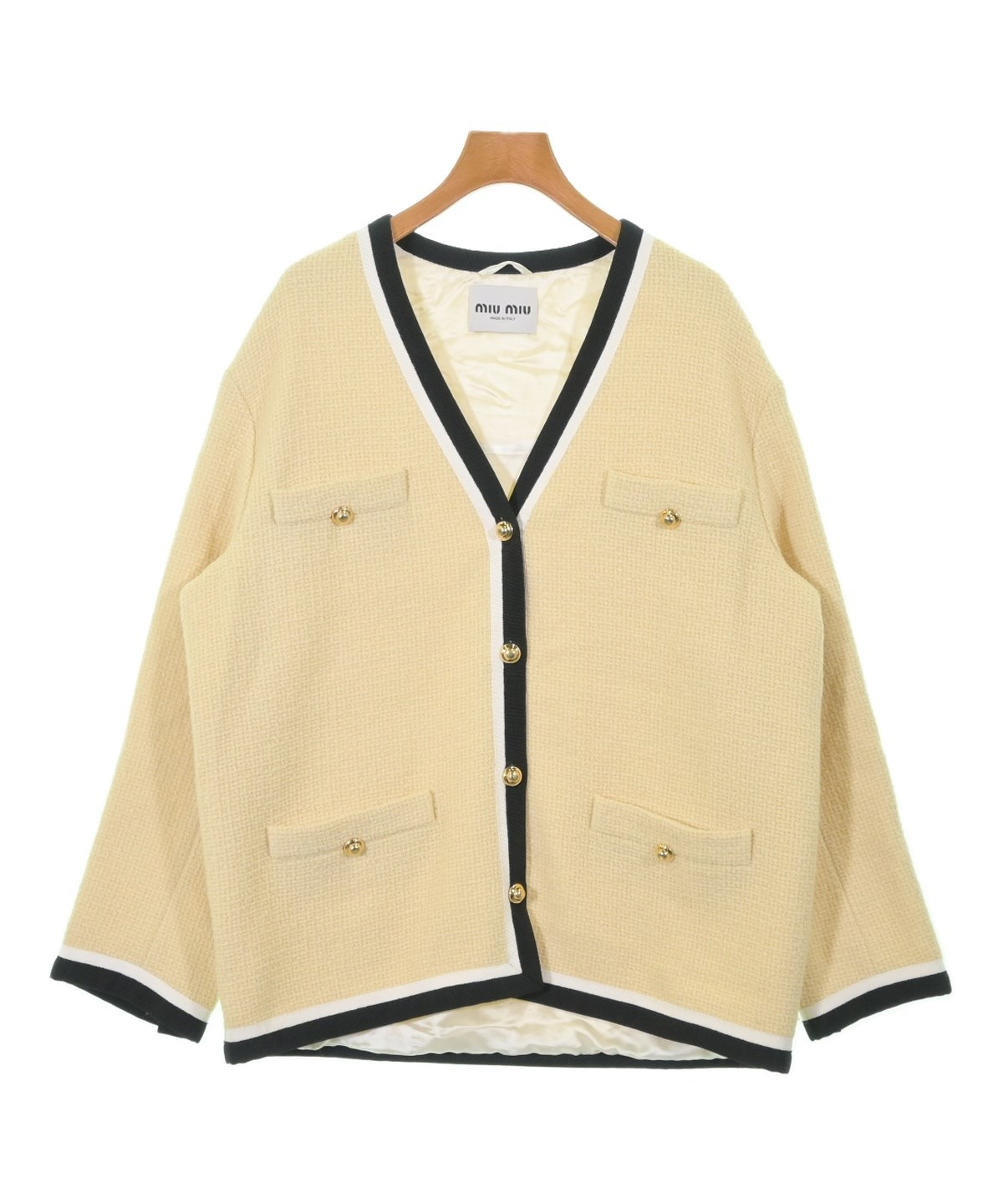 MIU MIU ベージュジャケット38 Miu Miu（ミュウミュウ）カジュアルジャケット ベージュ サイズ:38(S位