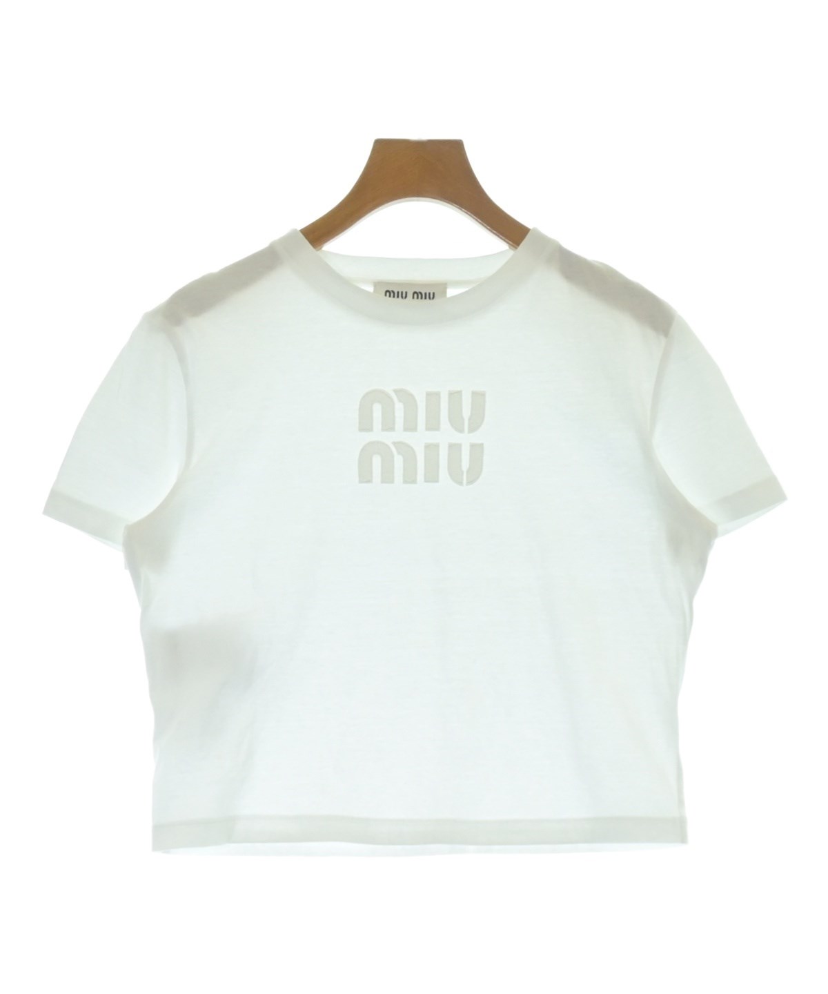 Miu Miu ミュウミュウ Tシャツ・カットソー S 白 【古着】【中古】 MIU MIU - Miu Miu ミュウミュウ Tシャツ・カットソー XS 白 【古着