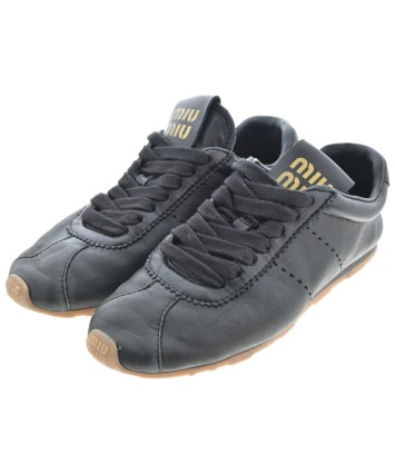 miu miu 装飾付き　スエード　ボア　スニーカー　24.5-25cm 黒 Miu Miu（ミュウミュウ）スニーカー 黒 サイズ:EU35(21.5cm位