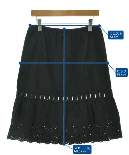 Miu Miu（ミュウミュウ）ひざ丈スカート 黒 サイズ:42(M位) レディース/2200678575123
