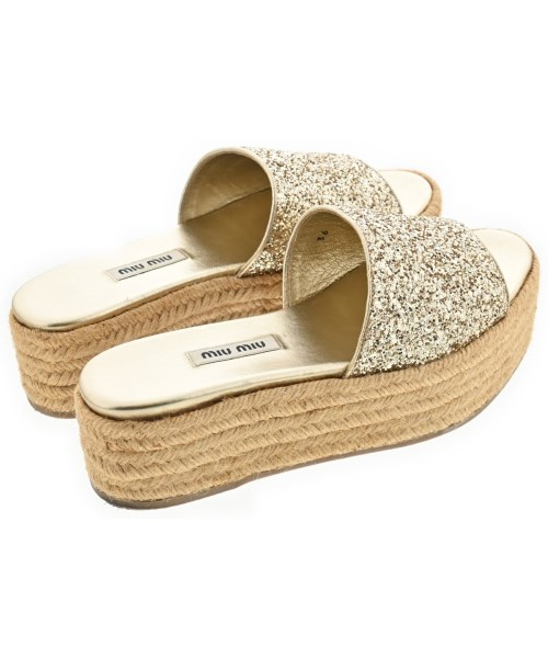 Miu Miu（ミュウミュウ）サンダル ゴールド サイズ:EU36(22.5cm位) レディース/2200693973041