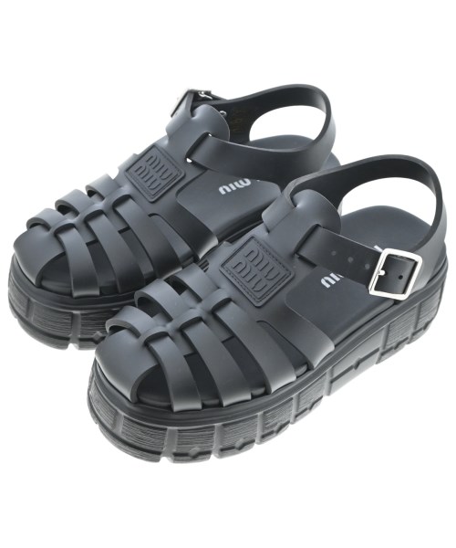 Miu Miu(ミュウミュウ)サンダル 黒 サイズ:EU35(21.5cm位)/2200697097156