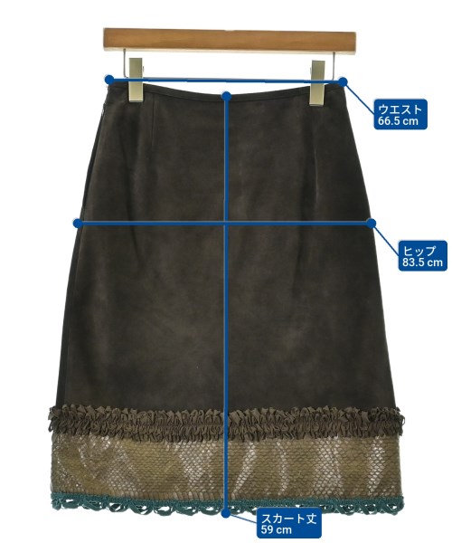 Miu Miu（ミュウミュウ）ひざ丈スカート 茶 サイズ:40(M位) レディース/2200696290404