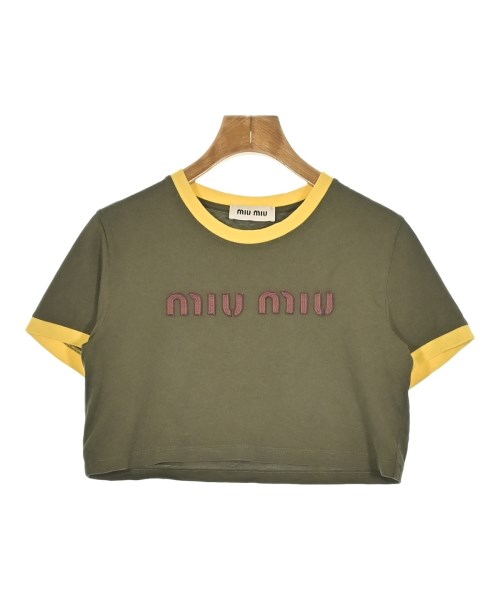 Miu Miu(ミュウミュウ)Tシャツ・カットソー カーキ サイズ:S/2200701601065