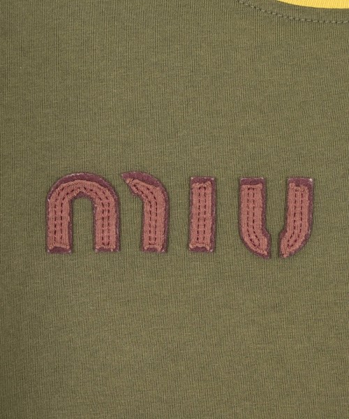 Miu Miu（ミュウミュウ）Tシャツ・カットソー カーキ サイズ:S レディース/2200701601065