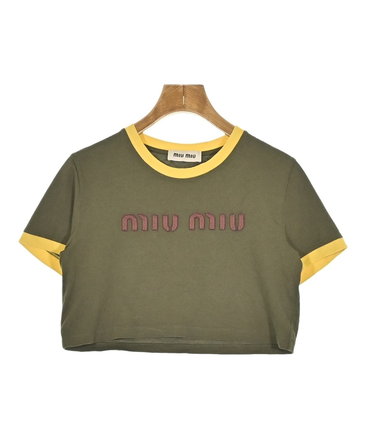 Miu Miu（ミュウミュウ）Tシャツ・カットソー カーキ サイズ:S