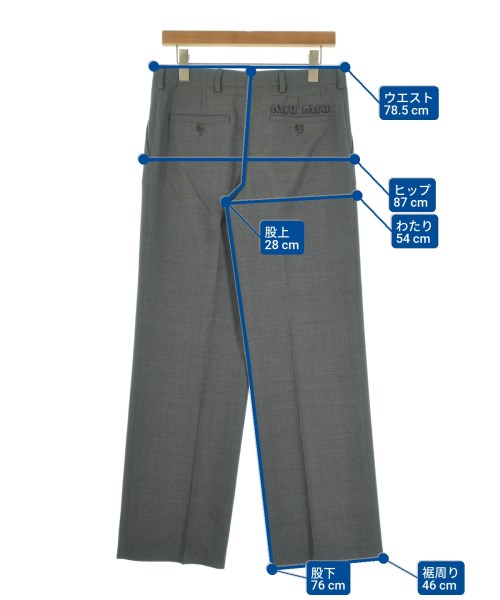 Miu Miu（ミュウミュウ）スラックス グレー サイズ:38(S位) レディース/2200652185034