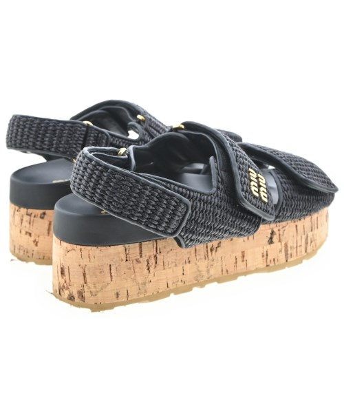 Miu Miu（ミュウミュウ）サンダル 黒 サイズ:EU37 1/2(24cm位) レディース/2200713954210