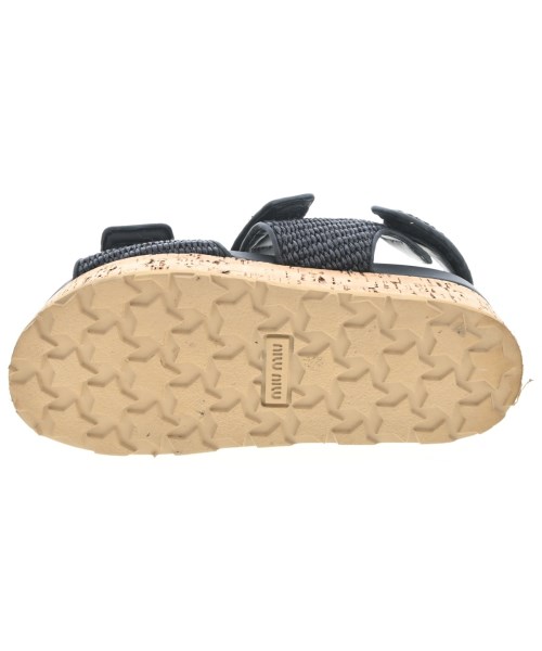 Miu Miu（ミュウミュウ）サンダル 黒 サイズ:EU37 1/2(24cm位) レディース/2200713954210