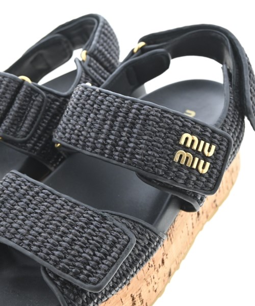 Miu Miu（ミュウミュウ）サンダル 黒 サイズ:EU37 1/2(24cm位) レディース/2200713954210