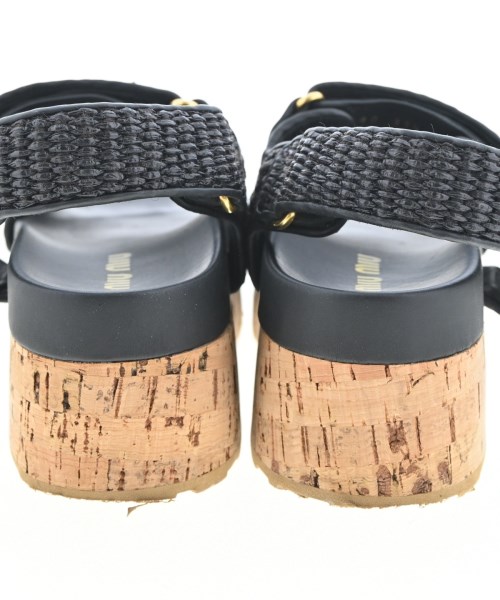 Miu Miu（ミュウミュウ）サンダル 黒 サイズ:EU37 1/2(24cm位) レディース/2200713954210