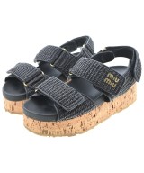 Miu Miu（ミュウミュウ）サンダル 黒 サイズ:EU37 1/2(24cm位) レディース/2200713954210